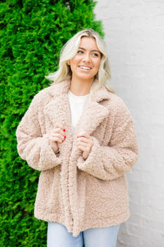 Crafted from faux fur sherpa fabric, this jacket envelops you in plush softness, making it perfect for chilly days and outdoor adventures. Sherpa Fabric, Sherpa Jacket, Outdoor Adventures, Faux Fur, Fall Outfits, A Small, Fabric