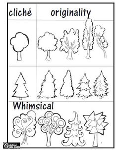 the worksheet is filled with different types of trees and their names in french