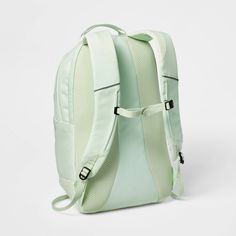 Why we’re ALL IN: This mint green water-resistant backpack is designed to help you carry all your essentials wherever you go. Various exterior and interior zip pockets, including two bottle holders, help separate and organize your items, while the main zippered compartment is perfect for larger belongings. A laptop pocket helps you take your work on the go, and you can find the right fit for comfortable carrying with the help of adjustable straps and a loop handle. All in Motion™: Made for every Cute Backpacks For School, Water Resistant Backpack, Grey Backpacks, Good Bones, Luggage Backpack, Baby Blue Colour, Green Water, All In Motion, Cute Backpacks