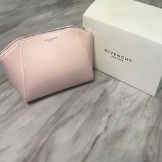 Pink Givenchy Cosmetic Bag, New With Box Pink Rectangular Shopping Bag, Modern Pink Rectangular Case Bag, Modern Evening Cosmetic Bag, Compact Everyday Pink Bag, Compact Pink Bag For Everyday Use, Elegant Pink Compact Bag, Elegant Compact Pink Bag, Compact Pink Formal Bag, Chic Pink Rectangular Case Shoulder Bag