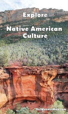 the cover of an article about native american culture, with trees and mountains in the background