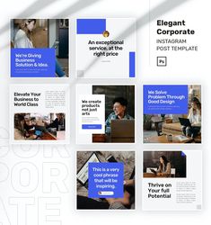 Elegant Corporate Instagram Post Templates PSD Best Templates Instagram, Case Study Instagram Post, Layout For Instagram Post, Instagram Technology Post