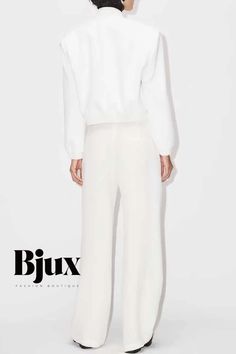 Bjux - Stylish Patchwork Pocket Outerwear for Casual Wear White Crew Neck Outerwear For Work, Casual Outerwear, 5 S, Patchwork Designs, Olivia Mark, Fashion Boutique, Everyday Fashion, Casual Style, Sleeve Styles