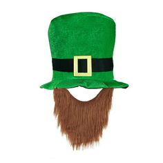 Lovskoo 2024 Unisex Hat Beard St. Patrick's Day Green Leprechaun Top Hat with Beard Irish Velvet Hat Brown Features: Get to celebrate St.Patrick's Day in style hat! It features a above the ,making you a walking.It's soft,comfortable,warm,and fits most head sizes.Wear it to a St.Patrick's Day celebration,while enjoying whiskey at your favorite Irish pub.It's the perfect addition to your decorations or party favors. We can guarantee that you' look fabulously festive and to party with this hat on y Panama Hat Men, Irish Hat, Fedora Hat Men, Leprechaun Hats, Straw Cowboy Hat, Velvet Hat, Wide Brim Sun Hat, Halloween Costume Accessories, Great Gifts For Women