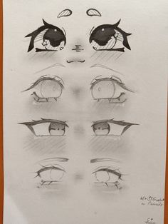 a drawing of different eyes and eyebrows