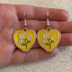 Silver plated dangle/ drop earrings with hearts with flowers charms 925 stamped sterling silver earring hooks also available Heart With Flowers, Heart Jewellery, Earrings Heart, Earring Hooks, Lovely Earrings, Silver Earring, Flower Heart, Heart Jewelry, Organza Bags