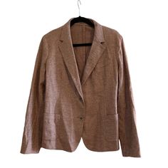 Eleventy Tweed Wool Blend Blazer - Women’s Size 10 (Eu 48) - 58% Wool & 42% Cotton - Button Front. - Measurements: Approximately 20” Pit To Pit X 26” L - Single Breasted Blazer Jacket - New With Tags Elegant Linen Tweed Jacket With Patch Pockets, Linen Tweed Jacket With Welt Pockets For Business Casual, Spring Brown Tweed Jacket For Business Casual, Linen Tweed Jacket With Patch Pockets For Work, Spring Brown Tweed Business Jacket, Classic Fall Linen Sport Coat, Brown Linen Single Breasted Sport Coat, Classic Linen Sport Coat For Fall, Brown Linen Sport Coat For Work