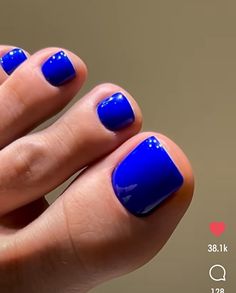 Bright Blue Pedicure, Royal Blue Pedicure Ideas, Royal Blue Toenails, Pedicure Ideas Blue Toenails