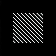 a black and white square with diagonal stripes