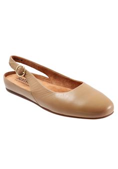 Versatile and summer ready, this stylish slingback ballerina is a perfect compliment to her warm weather wardrobe. A comfort focused, round toe flat with opened up styling gives streamlined appeal for dressing up or down.Leather UpperAntimicrobial treated sueded microfiber (Polyester) LiningMolded Rubber Sole OutsoleSlingbacks available in sizes M 6-11, 12 W 6-11, 12 | Wide Width Women's Sandy Slingbacks by SoftWalk in Beige (Size 7 W) Comfortable Beige Flats With Arch Support, Slip-on Flats With Arch Support For Summer, Casual Beige Slingback Pumps With Closed Toe, Beige Casual Closed Toe Slingback Pumps, Casual Beige Closed Toe Slingback Pumps, Chic Everyday Flats With Cushioned Footbed, Beige Flats With Arch Support, Casual Summer Ballet Flats With Removable Insole, Beige Closed Toe Flats With Arch Support