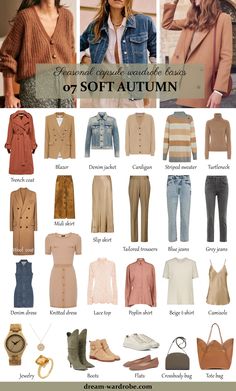 Soft Autumn Color Palette and Wardrobe Guide – Dream Wardrobe Autumn Palette, Venus Fashion, Fashion Everyday, Mode Hippie