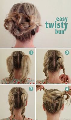 Chignon Simple, Easy Updos For Medium Hair, Updo Hairstyles Tutorials, Lazy Hairstyles, Up Dos For Medium Hair, Updos For Medium Length Hair, Braids Hair