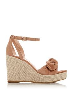 kate spade new york Women's Tianna Almond Toe Knotted Bow Espadrille Wedge Sandals Brown Wedge Sandals, Ankle Strap Wedges, Espadrille Wedge, Kate Spade Shoes, Espadrille Sandals, Gorgeous Shoes, Suede Wedges, Platform Wedge Sandals, Suede Sandals