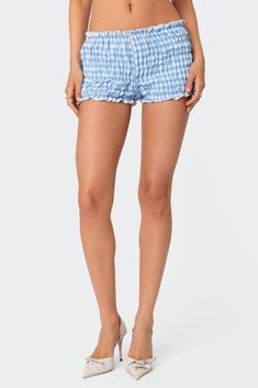 Gingham Scrunch Shorts – edikted Scrunch Shorts, Slim Fit Cargo Pants, Visionary Fashion, Kids Activewear, Curve Jeans, Gingham Pattern, Lightweight Shorts, Jeans Kids, Slim Fit Pants