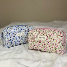 You can buy it in our website on Etsy @Stteffani Quilted Cosmetic Bag, Makeup Bag Pink, Quilted Makeup Bag, Toiletry Storage, Cosmetic Bags, Blue Bags, Pink Bag, Blue Flowers, Cosmetic Bag