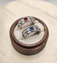 Moving Castle Rings, Couple Ring, Matching ring, Promise ring, Blue Gem Ring, Red Gem Ring, Moving Castle Howl's, Cartoon Ring, Cosplay  📖 Japanese anime inspired jewelry, cosplay jewelry set, perfect gift for couple, howls moving castle ring. 📏 -Adjustable fit for US 5-10 ☀️Is real sterling silver ☀️Ship next day ☀️24 hours customer support ☀️30 Days Return/Refund Guaranteed ☀️Creative Jewelry Made with Love Material: silver  Style: Anime Style: Couple style Inlay material: Red and Blue gems Size: Adjustable opening Howls Moving Castle Ring, Anime Inspired Jewelry, Red Gem Ring, Blue Gem Ring, Cartoon Ring, Castle Ring, Rings Couple, Style Couple, Cosplay Jewelry