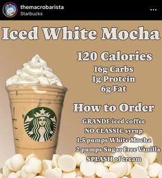 the iced white mocha is ready to be eaten and served for $ 10 00