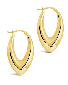 Versatile and chic, these drop hoops are ideal for any occasion! These glam earrings will look great with a nighttime updo or a daytime look. Available in gold and silver tones -- choose your favorite or pick them both! Materials: 14K gold or rhodium plated stainless steel Features: 1.5" hoop, 0.35" wide, Lead & Nickel free, friction latch Modern Hoop Earrings For Party, Modern Small Hoop Earrings For Party, Party Huggie Dangle Earrings, Modern Gold Hoop Earrings For Evening, Modern Hoop Jewelry For Evening, Gold Teardrop Earrings For Evening Chic Style, Trendy Gold Teardrop Hoop Earrings, Chic Gold Teardrop Hoop Earrings, Trendy Yellow Gold Hoop Earrings For Formal Occasions