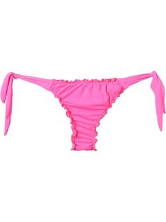 Amir Slama ruffled trim bikini bottom - Pink Vacation Swimwear With Ruffles And Tie-side Bottom, Spring Pool Bottoms With Side Ties, Bottoms With Side Ties For Pool In Spring, Spring Swim Bottoms With Side Ties, Ruched Tie-side Swimwear For Sunbathing, Beach Swimwear With Ruffles And Tie-side Bottom, Ruffled Tie-side Swimwear For Beach, Spring Swimwear With Side Ties And Tie-side Bottom, Tie-side Bottom Swimwear With Side Ties