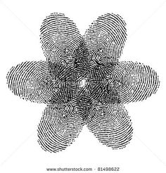 an abstract black and white image of fingerprints in the shape of a flower