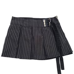 Brand New!! Very Rare!! Vintage Tripp Nyc Plaid Pleated Mini Skirt, Womens, Black, White Pin Stripes, Large Tripp Nyc Skirt Womens Mini Gothic Plaid Zippers, Safety Pins Pleated Punk Grunge Measurements: Large: Length Laying Flat" 13" Waist Laying Flat: 16" Items Are From My Retail Store, Not A Private Home Check Out Our Other Amazing Listings For More Popular Brands And Styles Of Clothing! We Also Have Many Vintage Listings From Y2k Such As Emily The Strange, Ruby Gloom, Oopsy Daisy, Paul Frank Pin Stripe Skirt Outfit, Striped Mini Skirt Outfit, Skirts Goth, Tripp Nyc Skirt, Pin Stripe Skirt, Tripp Nyc Dress, Vintage Tripp Nyc, Pinstripe Mini Skirt, Goth Skirts