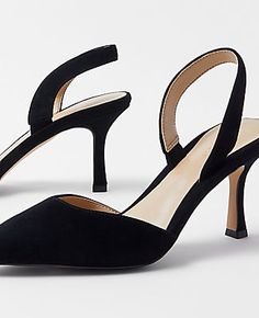 Step into sophistication with the Ann Taylor Kerry Suede Slingback Pumps, a perfect blend of style and comfort for the modern woman. 

- Size: 6
- Color: Black
- Material: Suede
- Gender: Female
- Heel Height: 3 inches
- Design: Pointy toe with a slingback style
- Features: Padded footbed for enhanced comfort

These pumps are expertly crafted from rich suede, featuring a sleek pointy toe and a comfortable padded footbed, making them ideal for long days at the office or elegant evenings out. The Suede Closed Toe Slingback Pumps For Party, Suede Slingback Pumps For Party With Closed Toe, Party Suede Closed Toe Slingback Pumps, Spring Formal Suede Slingback Pumps, Suede Slingback Pumps With Padded Heel For Party, Suede Slingback Heels For Work, Party Suede Slingback Pumps With Padded Heel, Evening Suede Slingback Pumps With Round Toe, Suede Slingback Pumps With Round Toe For Evening