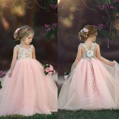 Tulle Sweep Train Tulle Flower Girl Dresses sold by dressydances on Storenvy Pink Summer Ball Gown, Pink Ball Gown Dresses For Summer, Spring Ball Gown Tutu Dress For Dress-up, Spring Gown With Floral Applique For Dress-up, Princess Style Ball Gown For Summer, Summer Princess Bridesmaid Dress, Summer Princess Style Fitted Gown, Princess Style Fitted Summer Gown, Princess Style Bridesmaid Dress Fitted