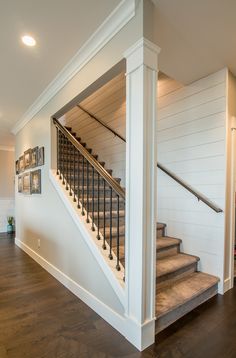 the stairs in this house are made of wood