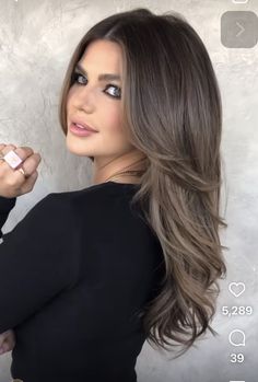 Mushroom Brown Ash Balayage, Ash Brunette Hair Balayage, Hair With Highlights And Lowlights, Ash Brown Hair Balayage, Ash Brown Highlights, Brown Hair With Highlights And Lowlights, Black Hair Balayage, Hair With Highlights, Ash Brown Hair