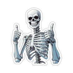 a skeleton is giving the thumbs up sign