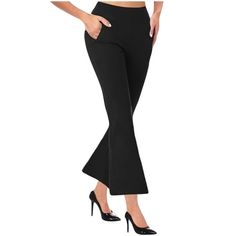 Womens Flare Work Pants High Waisted Cropped Dress Pants Bootcut Business Casual Stretch Office Trousers Welcome to our store, I wish you a happy shopping Our products are produced in our own factory with various styles We offer various discounts, and we offer a 30-day quality guarantee please rest assured to place an order If you have any questions, please feel free to contact me, it is our honor to serve you SOMEONE ASKED Q: Is the quality of the clothes as described? A: Yes, if the product yo Flare Work Pants, High Waisted Pants Work, Plaid Pants Women, Pants Bootcut, Casual Work Pants, Cotton Pants Women, Flare Dress Pants, Striped Linen Pants, Black Linen Pants