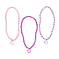 Your girl will love to accessorize with this 3-piece necklace set from Capelli of N.Y. Made from beads and charms, the jewelry set includes 3 necklaces in assorted colors she can wear to uniquely embellish her favorite looks.Bead Type: Plastic# Pieces In Set: 3Included: 3 Necklace(s)Circumference: 16 InchMetal Color: Gold TonePendant Length: 20.3mmPendant Width: 20.3mmCare: Wipe CleanBase Material Jwry: PlasticNecklace Type: Beaded NecklacesPendant & Charms Type: Charms, BeadsHas Pendant/Charm: Pink Jewelry Set, Girl Background, Kawaii Jewelry, Pink Necklace, Girls Necklaces, Girls Jewelry, Watches Jewelry, Kids Accessories, Jewellery And Watches