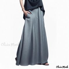 Olivia Mark - Versátil falda vaquera de diseño limpio y atemporal con cintura elástica personalizable Denim Wrap Skirt, Chiffon Maxi Skirt, Polyester Skirt, Long Sleeve Sequin, Fairy Costume, Chiffon Maxi, Skirt Skirt, Bottom Clothes, Types Of Skirts