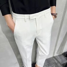 SPECIFICATIONS Material: Acetate Applicable Season: summer Style: England Style Applicable Scene: BUSINESS Front Style: Flat Pant Closure Type: Zipper Fly Gender: MEN Item Type: Suit Pants Summer Business Formal, Slim Fit Suit Pants, Formal Pant, Trousers Plus Size, Flat Pant, Wedding Social, England Style, England Fashion, Slim Fit Suit