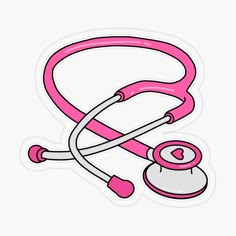 a pink stethoscope sticker with a stethoscope on it