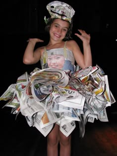 We love our Newspaper Fashion Show! Just look at that design and construction! Amazing! www.skylandcamp.com Anything But Clothes Party, Fashion Show Ideas, Anything But Clothes, Abc Party Costumes, Show Ideas, Easy College Halloween Costumes, Abc Party