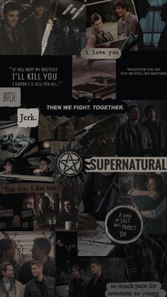 the supernatural files collage is shown in black and white