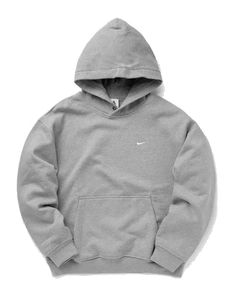 Nike Sportswear Solo Swoosh Fleece Pullover Hoodie 'Grey' FN3348-063 Nike Hoodie Outfit, Nike Hoodie Men, Nike Women Outfits, Grey Nike Hoodie, Cute Highschool Outfits, Nike Sweats, Nike Fleece, Outfit Inspo Casual, Nike Pullover