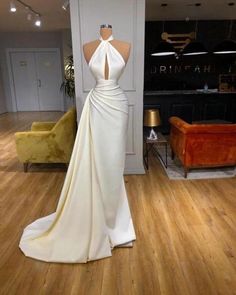 Prom Dress Halter, White Prom Dress Long, Halter Evening Dress, Cheap Prom Dresses Long, Mermaid Evening Dress, Gown Plus Size