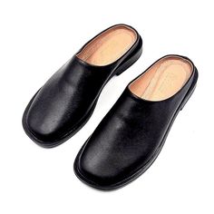 Materials: 100% Genuine Leather Sole: Comfort-contoured Heel: Flat Fit: Snug  Size Chart: For sizing information, please see the size chart included in the picture gallery or use online shoes size converter https://www.gigacalculator.com/converters/shoe-size-converter.php Elevate your style with these sleek Leather Mules for Women: Flat Shoes for Women, Gift for Women  The modern square-toe design adds a touch of sophistication, while the smooth leather construction ensures comfort and quality.  These versatile flats are perfect for dressing up or down, making them a must-have for any wardrobe.  Walk confidently in style with these black leather mules! Black Closed Toe Slip-ons With Leather Footbed, Black Leather Slip-on Mules, Black Leather Slip-ons For Spring, Black Almond Toe Clogs For Formal Occasions, Formal Black Almond Toe Clogs, Casual Slip-on Mules With Square Toe, Casual Leather Mules With Plain Toe, Black Leather Closed Toe Slip-ons, Casual Leather Shoes With Square Toe