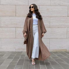 Moroccan Muslim Kaftan Women Dubai Abaya Long Dress Open Cardigan Kimono Ramadan Open Abaya, Cardigan Kimono, Muslim Women Fashion, Maxi Cardigan, Muslim Outfits, Muslim Dress, Abaya Designs, Abaya Dress, Kaftan Dress