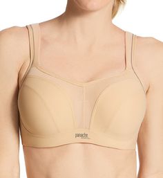 This full-busted underwire sports bra has been independently determined to reduce breast bounce by 83%! Whatever your sport, this sports bra provides the ultimate support, encapsulating your breasts rather than compressing them against your chest. Contour underwire cups with light padding offer full-coverage and shape and support the breasts for less bounce. Underwires are encased and padded for comfort. Mesh insert at tall center front and neckline is breathable. Outer performance fabric wicks Chest Contour, H Cup, Womens Health Magazine, Underwire Sports Bras, Runner's World, Runners World, Health Magazine, Buyers Guide, Women's Health