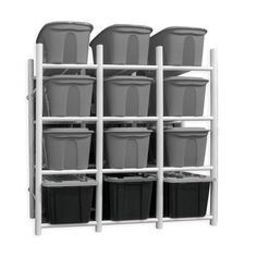 PRICES MAY VARY. Bins and totes are sold separately Safely holds up to 1,200 lb (544 kg) Maximum tote size: 19.5” x 17” x 20" (min) to 36" (max) (W x H x D) / 15 to 35 gallon Must be installed to the wall for security and additional stability Ideal storage for garages, basements, storage rooms, dormitories, walk-in closets and more! Bins have been used for home storage for many years, helping you organize anything from sports equipment, to cleaning supplies, seasonal items, kids toys and much mo Plumbing Material Storage, Pvc Pipe Garage Storage, Plastic Crate Shelving, Cellar Bike Storage, Closed Storage Basement, Rails For Storage Bins, Basement Cubby Storage, Gatorade Storage, Dress Up Bin Label