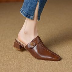 CHIKO Aranzazu Pointy Toe Block Heels Clogs/Mules Shoes feature leather upper, synthetic lining, rubber sole. Heel height is approx. 1.5" (4 cm) The post CHIKO Aranzazu Pointy Toe Block Heels Clogs/Mules Shoes appeared first on Chiko Shoes. Mules Shoes Heels, Leather Shoes For Women, Block Heel Loafers, Woven Shoes, Embellished Shoes, High Heel Slippers, Embroidery Shoes, Clog Heels, Kitten Heel Pumps