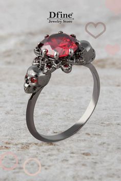 Skull Ring for Women, Skull Engagement Ring, Skull Wedding Ring, Gothic Rings, Skull Jewelry, Garnet Red Gemstone, 925 Sterling Silver, Vampire Spooky Witch Goth Women's Jewelry Handmade, Anniversary Gift for Her Gothic Skull Wedding Rings, Skull Shaped Ring As Halloween Gift, Gothic Rings For Valentine's Day Gift, Valentine's Day Gothic Rings As Gift, Gothic Halloween Skull Ring, Red Ring Jewelry For Halloween, Elegant Red Skull Ring For Gift, Gothic Skull Jewelry For Formal Occasions, Skull Halloween Promise Ring