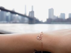 Elegant and meaningful, this personalized rose gold infinity bracelet is the perfect gift for someone you love or a well deserved treat for yourself. It is so delicate and dainty! All materials are rose gold filled.ADD an extender - https://etsy.me/2mvW0c3ITEM DETAILS:• infinity charm is rose gold vermeil - 7/16" or 11 mm• initial discs are 1/4" or 7 mm. Hand stamped by me with the initial of your choice. Please leave me a note at checkout with the letter/letters. • chain and components are rose Gold Infinity Bracelet, Forever Bracelet, Initial Bracelet Gold, Rose Gold Initial, Hummingbird Necklace, Bracelet Rose Gold, Hudson Ny, Infinity Charm, Leaf Bracelet