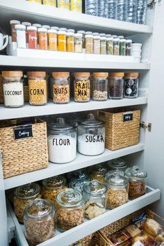 a pantry filled with lots of different types of food