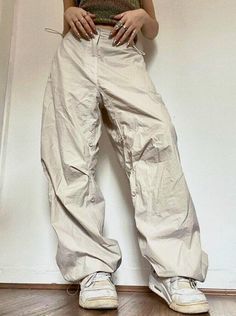 Women Trousers Solid Casual Loose Drawstring High Waist Streetwear Joggers Celana Kargo, Y2k Cargo Pants, Sweatpants Streetwear, Streetwear Cargo Pants, Cargo Pants Streetwear, Celana Fashion, Pocket Sweatpants, Baggy Cargo Pants, Women Cargo Pants