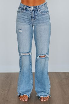 Details: Jazlyn Risen Jeans High Rise Zip Fly with Button Closure Fading/Whiskering Intentional Distressing Raw Edge Frayed Hems Great Stretch Dad Fit Wide Leg Available in Sizes 0/24-3XL Rise: 10" Inseam: 32.5" Leg Opening: 19" Material: 95% Cotton, 3.5% Polyester, and 1.5% Spandex We are recommending true to size! 1XL - Sizes (16-18) 2XL - Sizes (18-20) 3XL - Sizes (20-22) Risen Jeans, Raw Edge, High Jeans, Women Lingerie, Size 20, Leather Women, Size 16, Wide Leg, High Rise