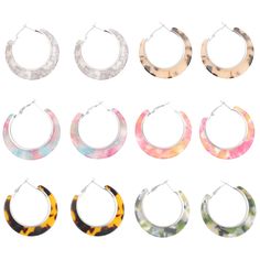 PRICES MAY VARY. Acrylic Hoop Earrings Set-- Made Of- Friendly Lucite, Healthy And Durable, Colorful And Stunning. Each Resin Hoop Earrings Has Different Pattern, Unique And Pretty. Elegant Leopard Design-- We Designed Them In Tortoise Shell Hoop Earrings And Leopard Hoop Earrings, Both Of Them Are Pretty And Easymatching For Most Dress Type. Secure And Comfortable Wear-- These Large Resin Hoops Are Held Securely In Place With A Friction Hinged Clasp Backing. Comfortable Enough To Wear, The Ligh Graphic Silhouette, Acrylic Hoop Earrings, Resin Hoop Earrings, Resin Earring, Earrings Acrylic, Leopard Design, Costume Jewelry Earrings, Earrings Geometric, Earring Studs